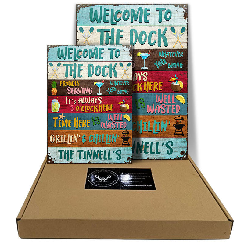 Welcome To Our Dock - Personalized Custom Metal Sign Home Decor