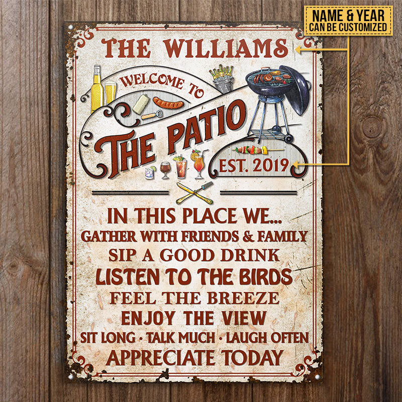 Personalized Patio Grilling Red Gather With Friends Custom Metal Sign Home Decor
