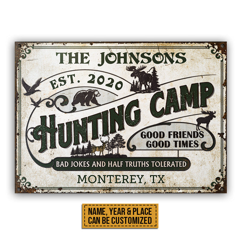 Hunting Camp Bad Jokes And Half Truths Custom Metal Sign Home Decor