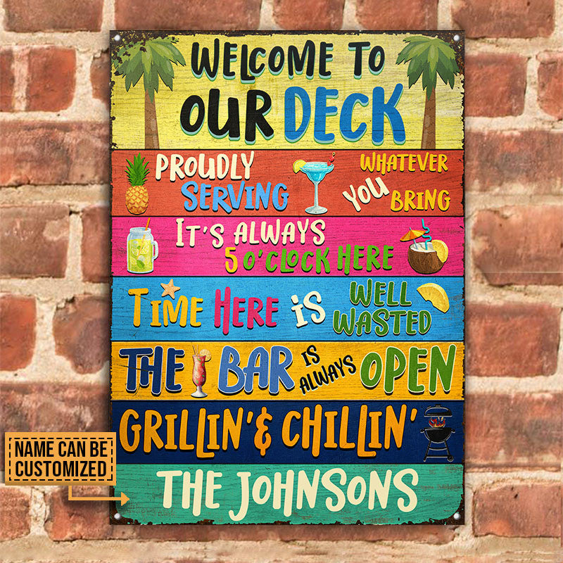Deck Bar Grilling Welcome To Custom Metal Sign Home Decor