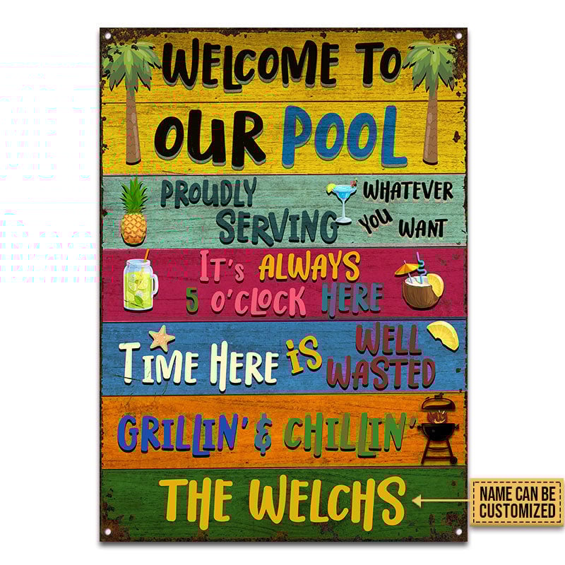 Swimming Pool Whatever You Want Custom, Pool Decor, Outdoor Decorating Ideas Metal Sign Home Decor