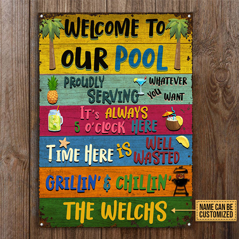 Swimming Pool Whatever You Want Custom, Pool Decor, Outdoor Decorating Ideas Metal Sign Home Decor