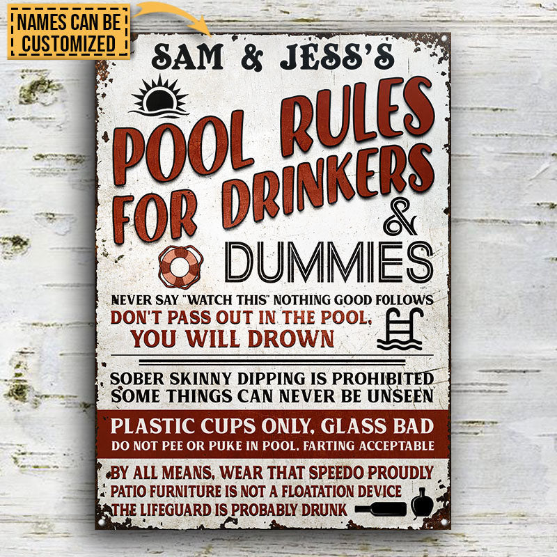 Swimming Pool Rules Custom, Pool Decoration, Outdoor Decorating Ideas Metal Sign Home Decor