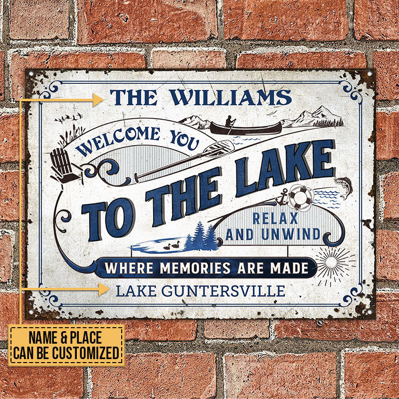 Lake House Where Memories Are Made Custom Metal Sign Home Decor
