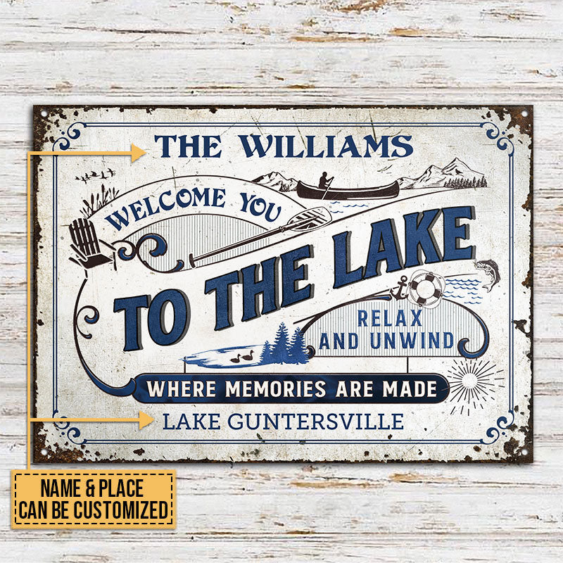 Lake House Where Memories Are Made Custom Metal Sign Home Decor
