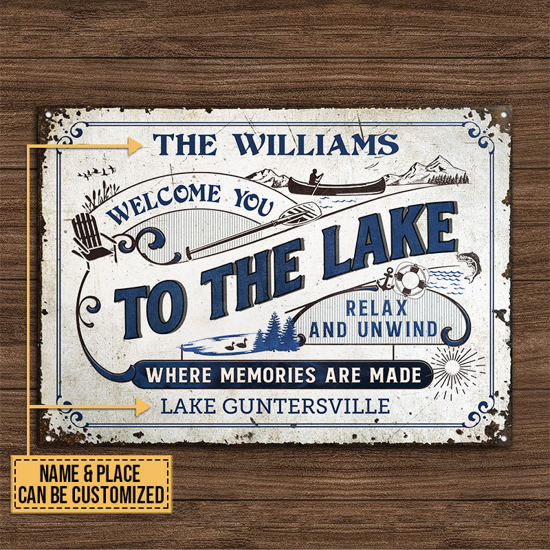 Lake House Where Memories Are Made Custom Metal Sign Home Decor