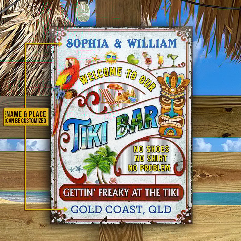 Personalized Tiki Bar Freaky At The Tiki Custom Metal Sign Home Decor