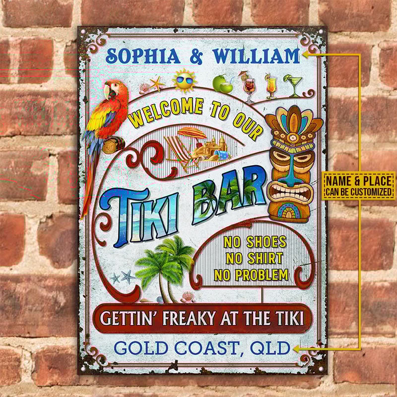 Personalized Tiki Bar Freaky At The Tiki Custom Metal Sign Home Decor