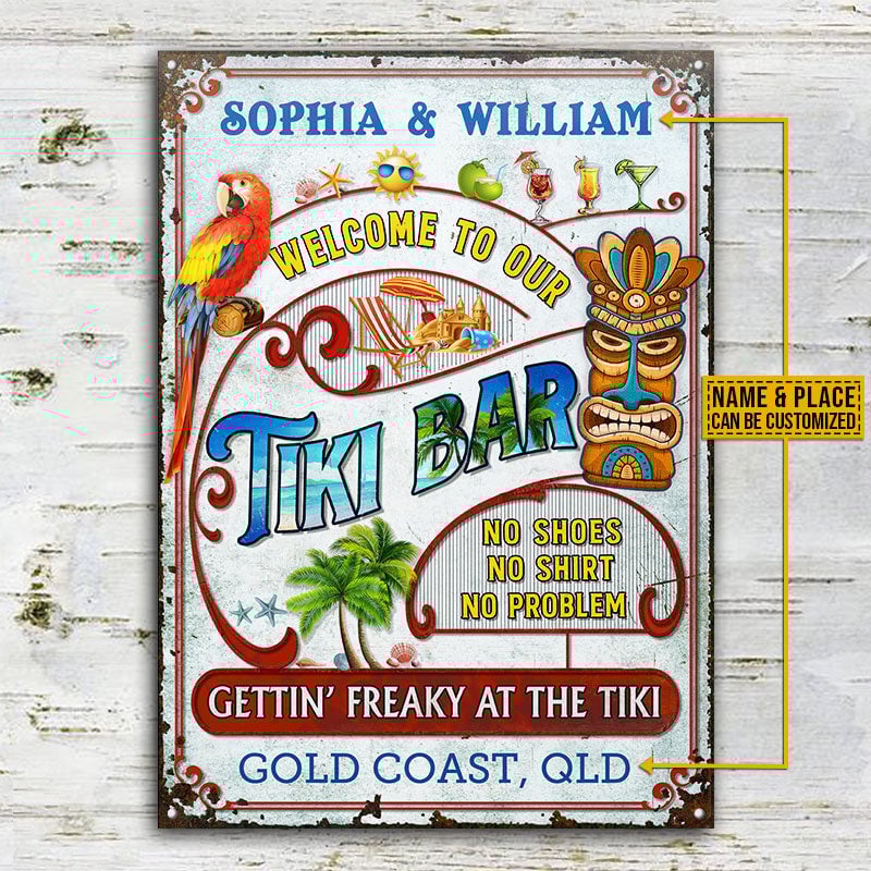 Personalized Tiki Bar Freaky At The Tiki Custom Metal Sign Home Decor