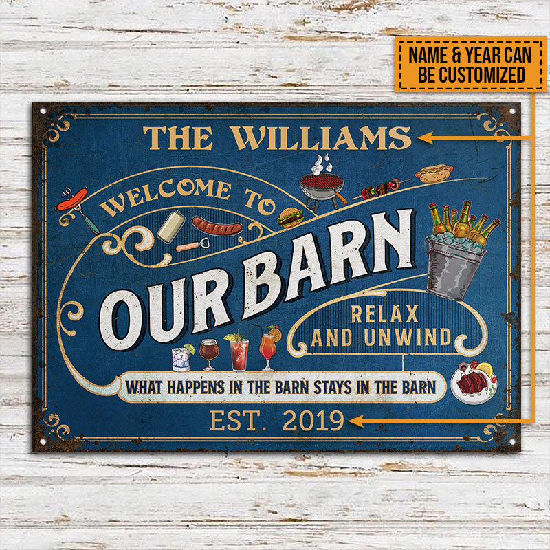 Personalized Farm Barn What Happens Custom Metal Sign Home Decor