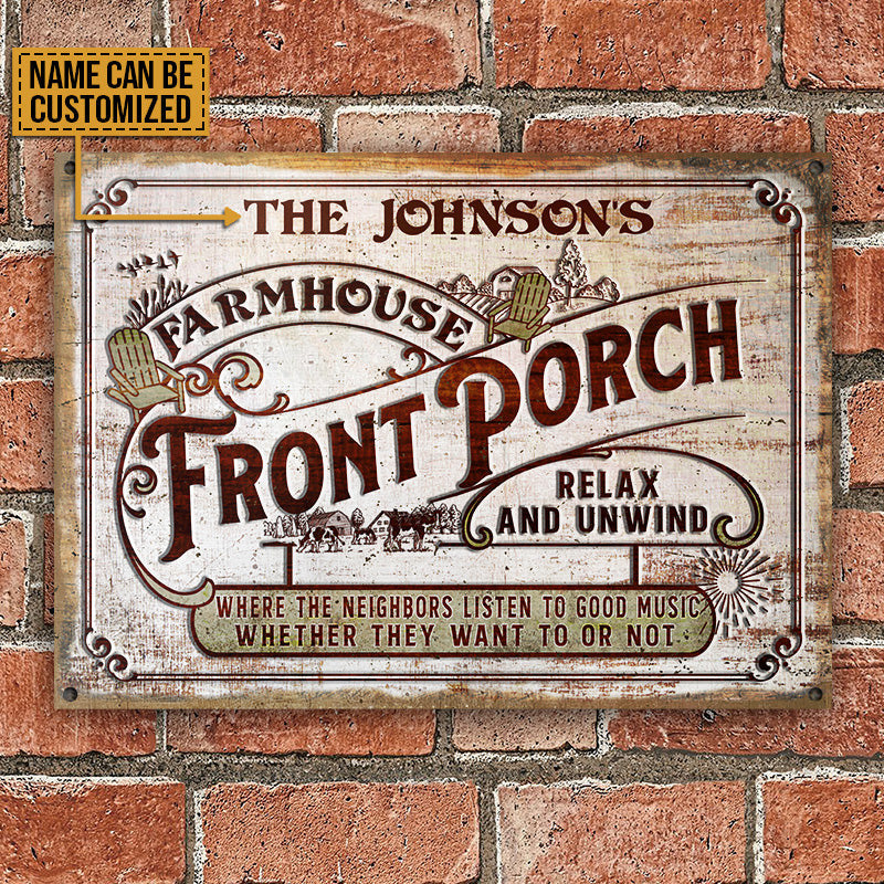 Personalized Farmhouse Porch Good Music Customized Metal Sign Home Decor