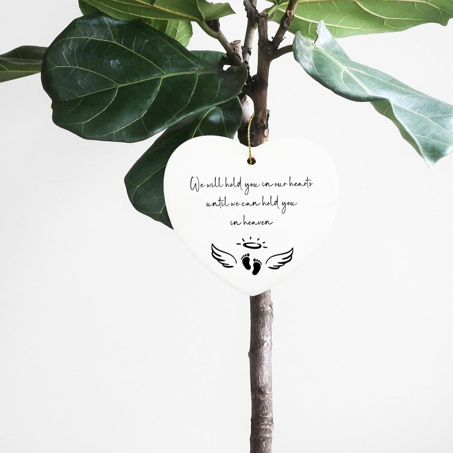 Baby Loss Gifts We Will Hold You in Our Hearts Hanging Ornament Angel Baby Memorial Gift Miscarriage Gifts for Mothers Loss of Baby Sympathy Gift Hialektur Christmas Ceramic Heart Keepsake