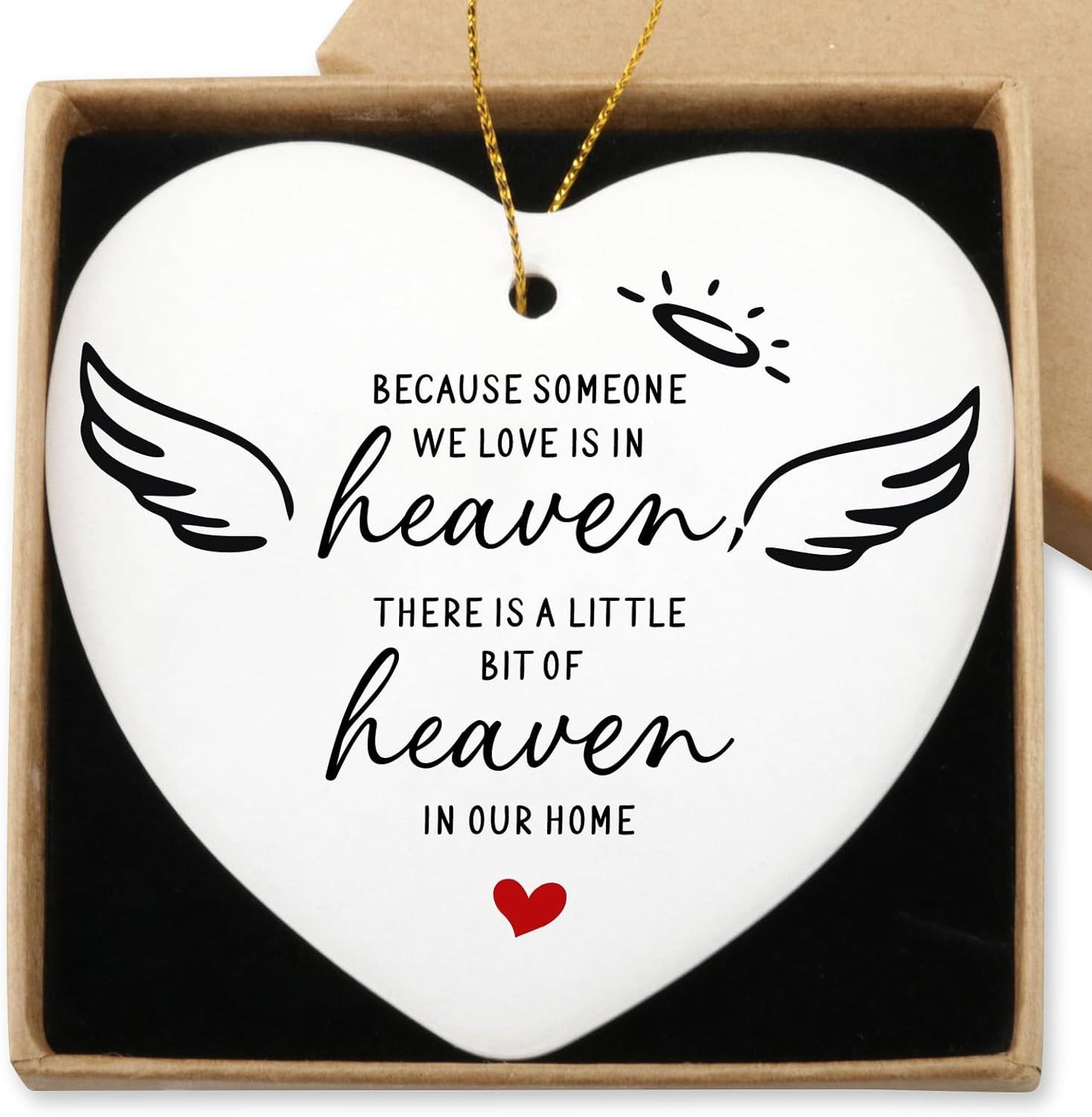 Baby Loss Gifts We Will Hold You in Our Hearts Hanging Ornament Angel Baby Memorial Gift Miscarriage Gifts for Mothers Loss of Baby Sympathy Gift Hialektur Christmas Ceramic Heart Keepsake