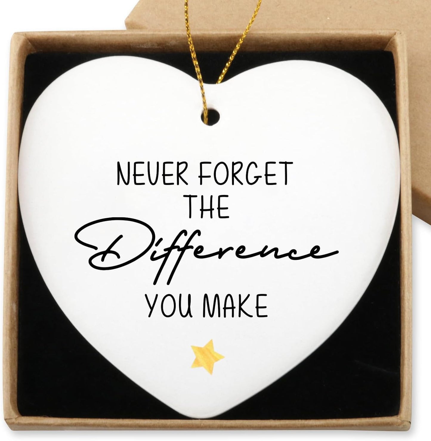 Inspirational Gifts for Women You are Amazing Hanging Ornament Ceramic Heart Keepsake Encouragement Appreciation Friendship Gifts for Coworkers Sister Thoughtful Birthday for Friends