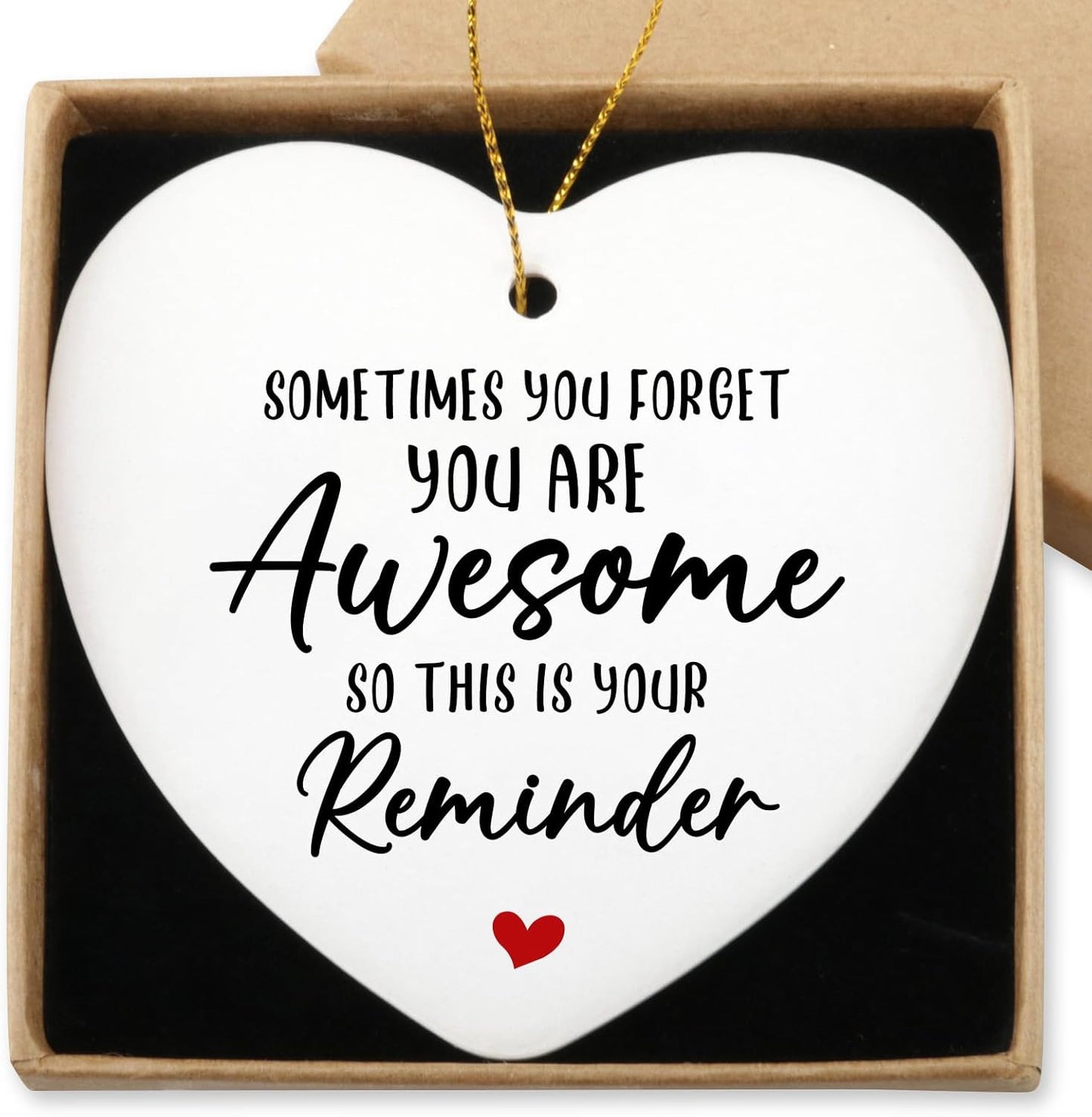 Inspirational Gifts for Women You are Amazing Hanging Ornament Ceramic Heart Keepsake Encouragement Appreciation Friendship Gifts for Coworkers Sister Thoughtful Birthday for Friends