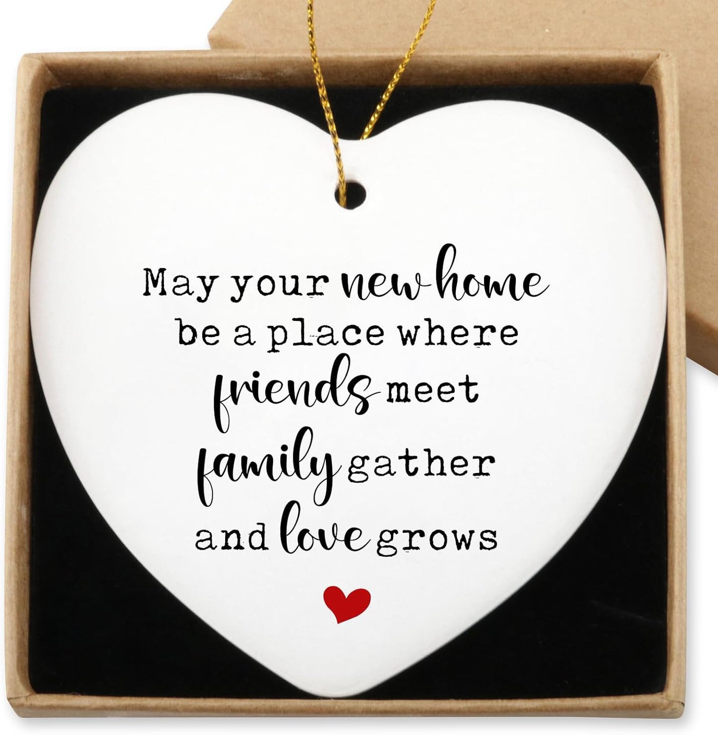Home Sweet Home Ornament - Best New Home Couple Gifts for Housewarming - Christmas Tree Decoration Heart Ornament