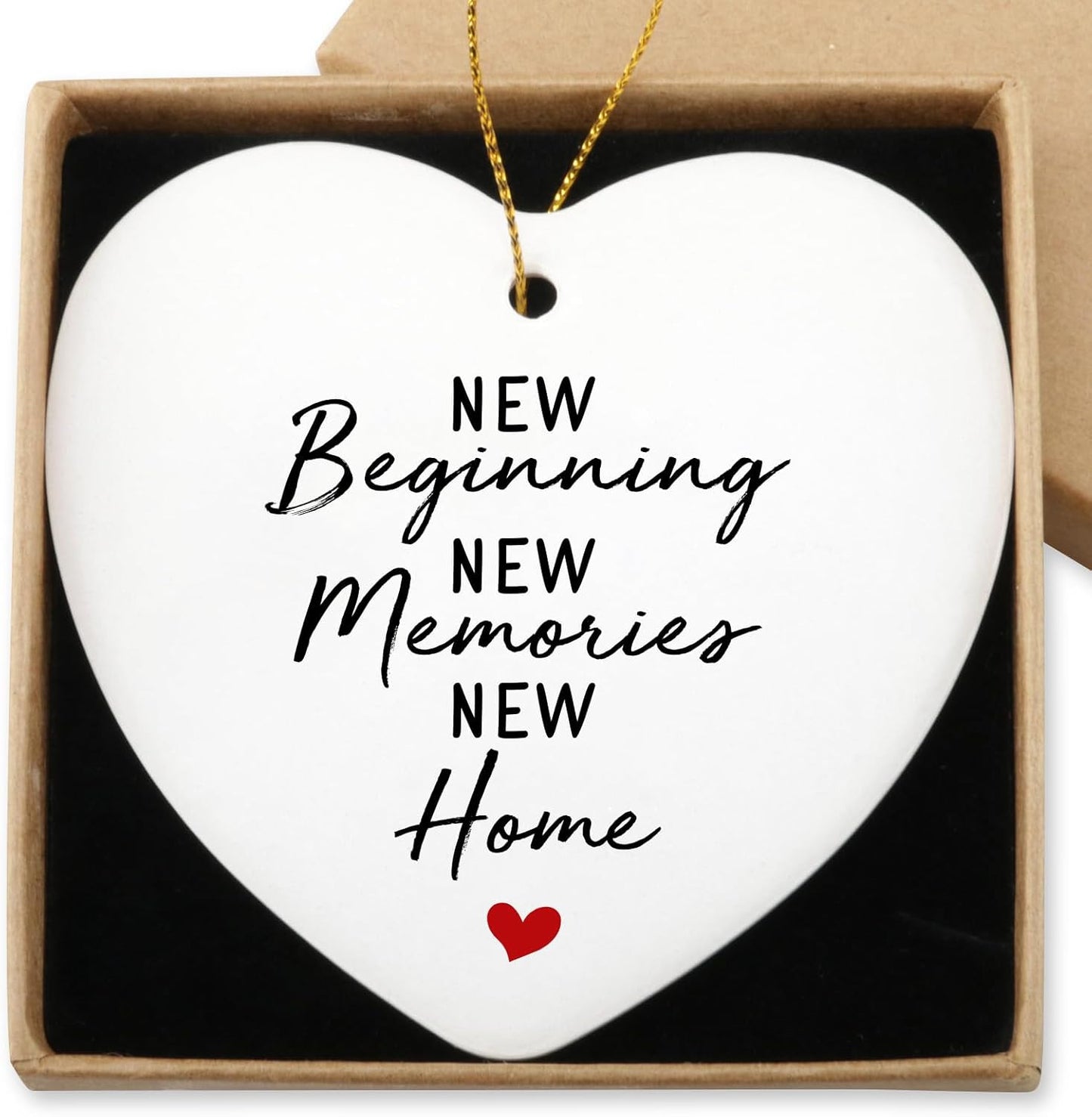 Home Sweet Home Ornament - Best New Home Couple Gifts for Housewarming - Christmas Tree Decoration Heart Ornament