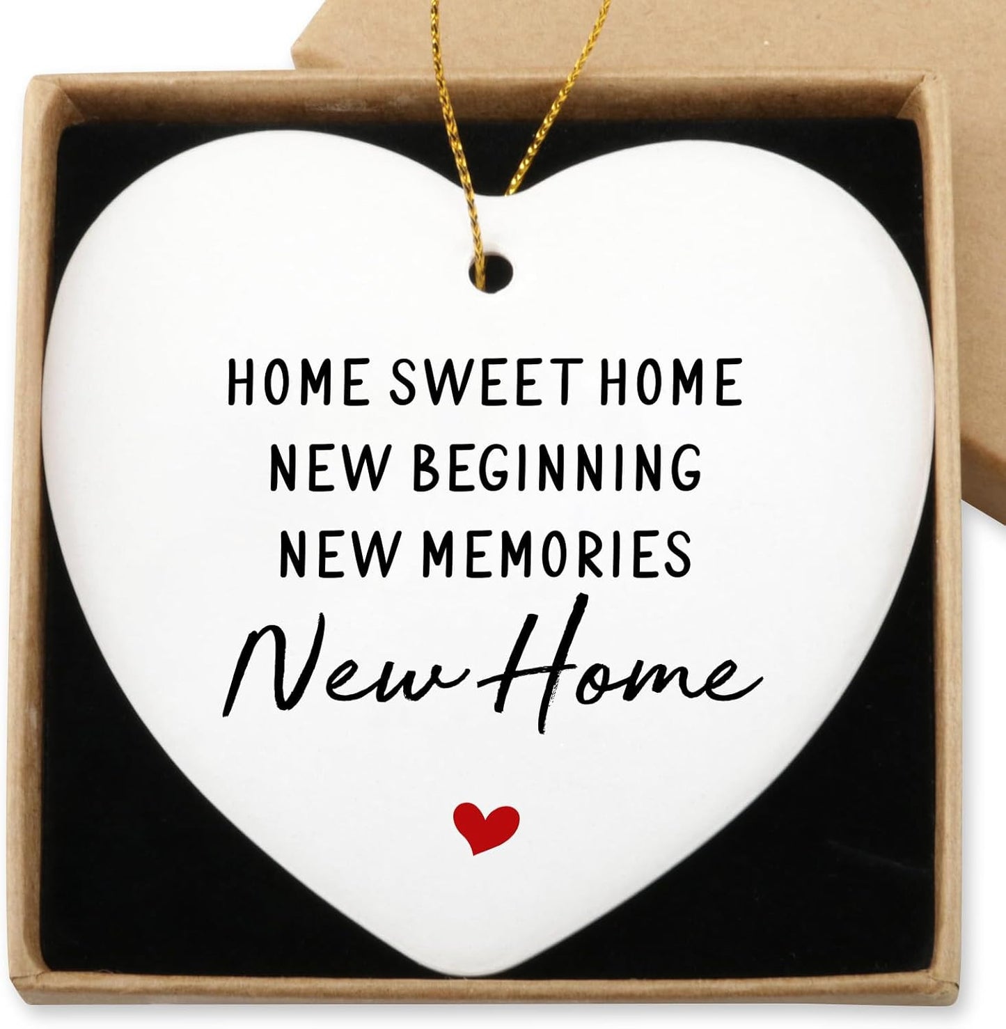 Home Sweet Home Ornament - Best New Home Couple Gifts for Housewarming - Christmas Tree Decoration Heart Ornament