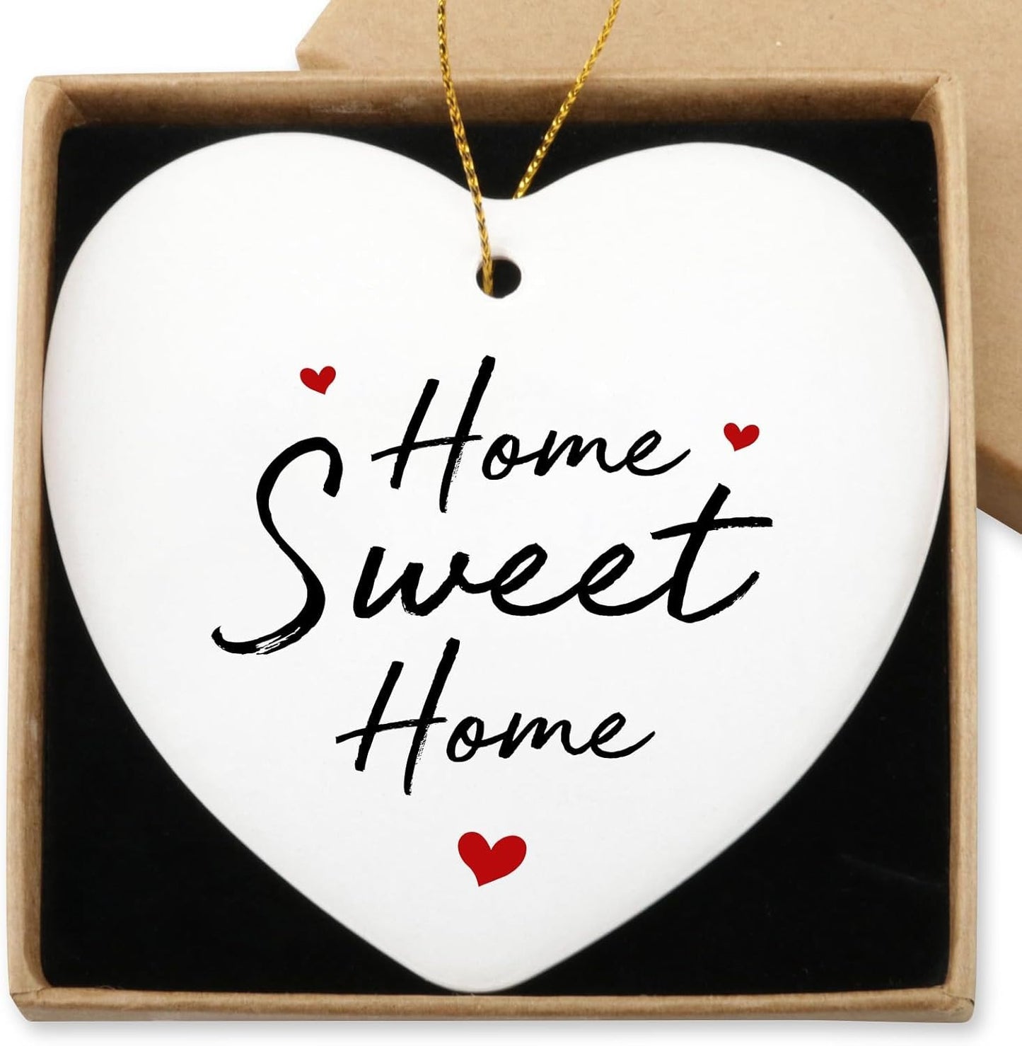 Home Sweet Home Ornament - Best New Home Couple Gifts for Housewarming - Christmas Tree Decoration Heart Ornament