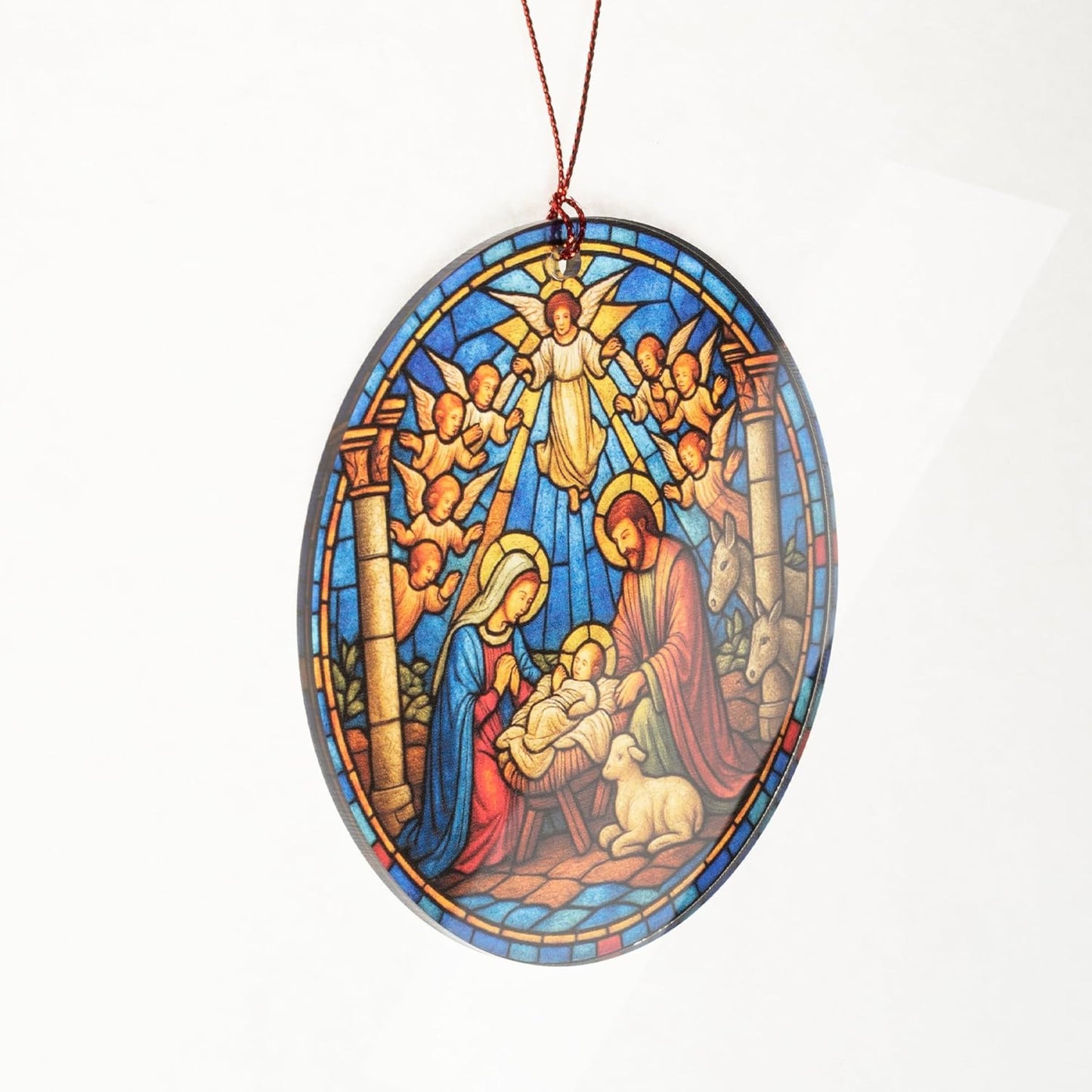 The Birth of Jesus Decor Ornament, Nativity Scene Ornament for Holiday Tree, Nativity Mary Joseph and Baby Jesus Ornaments, Religious Gifts for Christian & Family, Xmas Hanging Keepsake