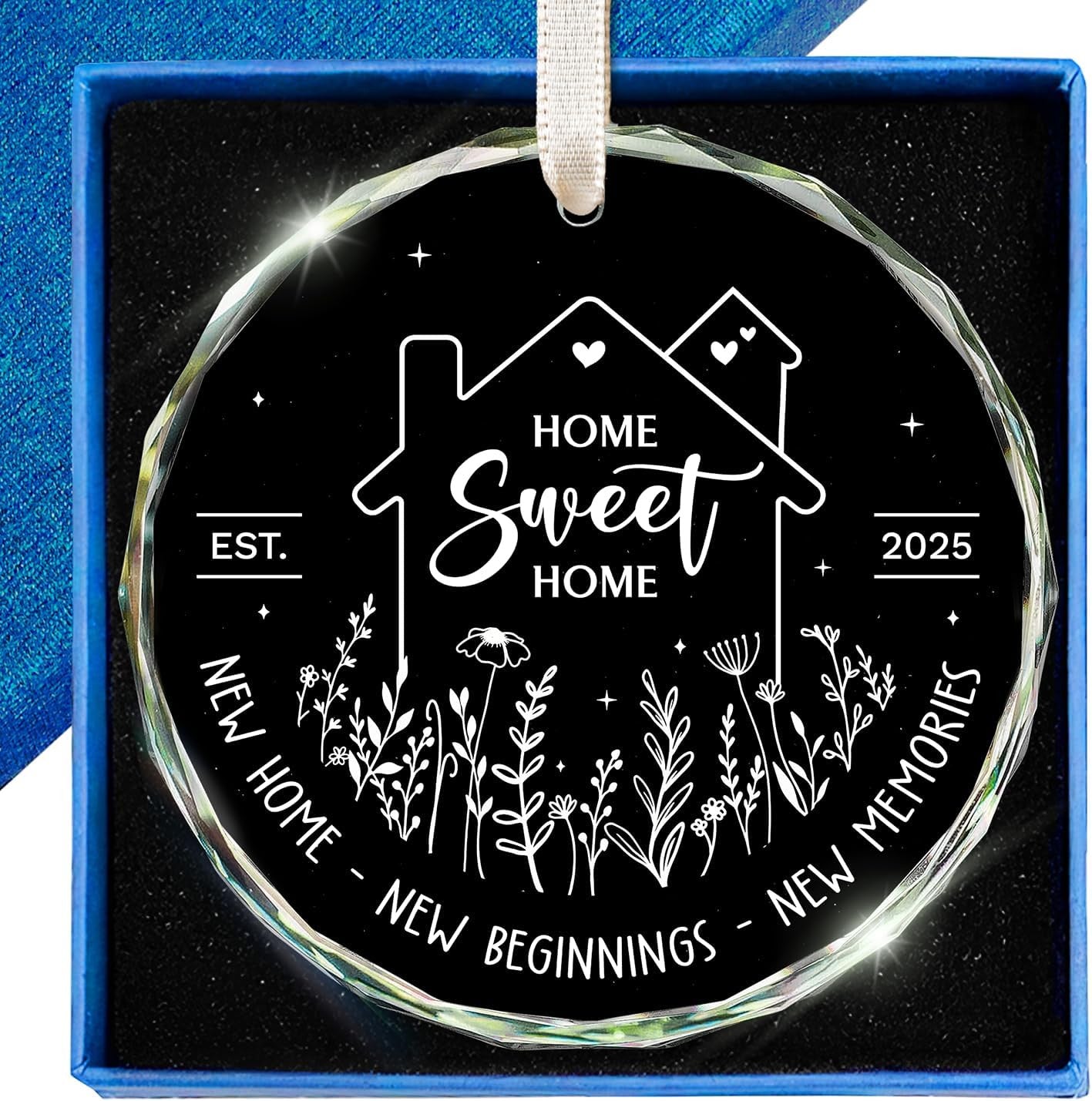 50th Anniversary Wedding Gifts for Couple - 50 Year Anniversary Wedding Gift Ideas for Parents, Husband, Wife, Her, Him - Best 50th Decoration Glass Ornament