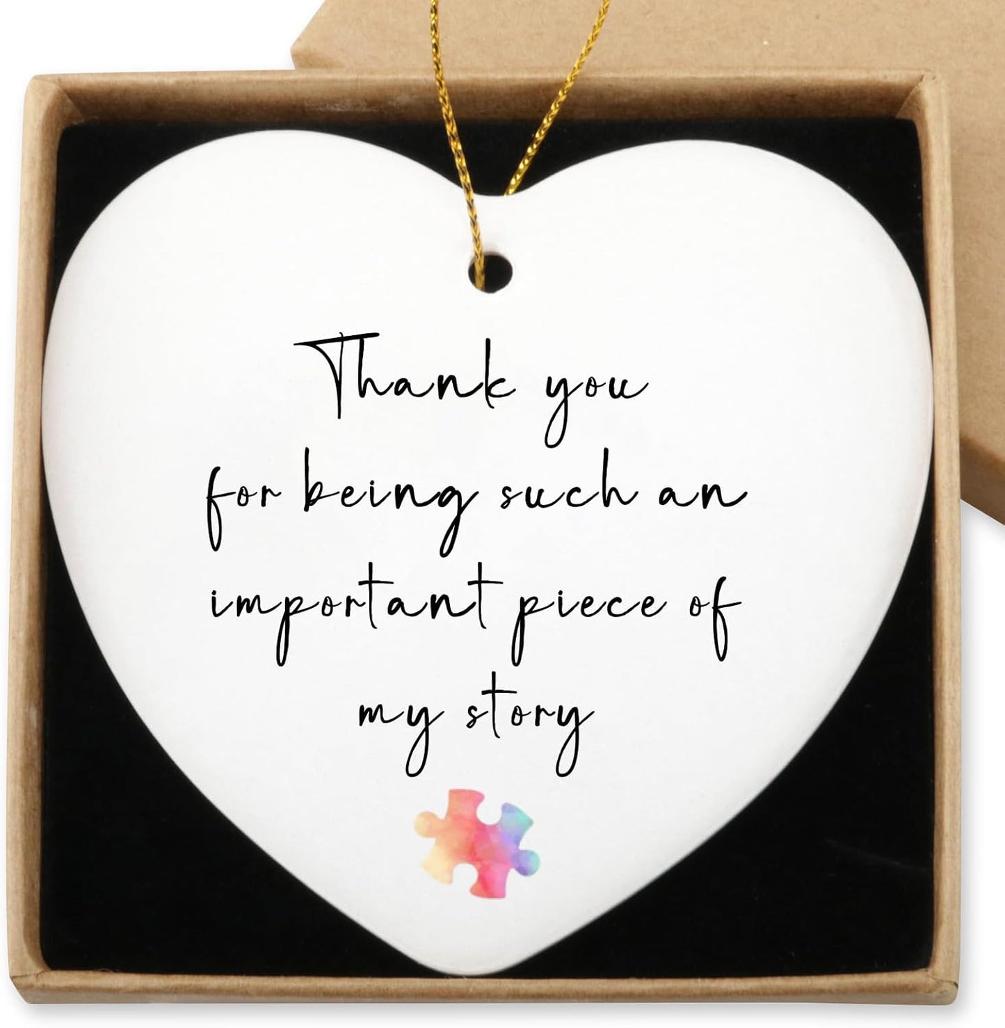 Thank You for Helping Me Shine Appreciation Gifts for Women Men Hanging Ornament Thank You Gifts for Coworkers Boss Teachers Counselor Friends Thanksgiving Christmas Ceramic Heart Keepsake