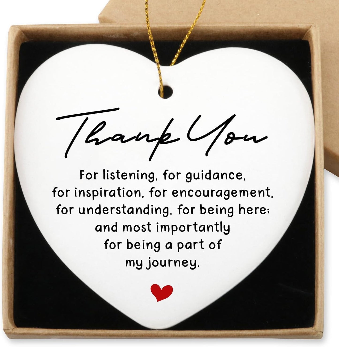 Thank You for Helping Me Shine Appreciation Gifts for Women Men Hanging Ornament Thank You Gifts for Coworkers Boss Teachers Counselor Friends Thanksgiving Christmas Ceramic Heart Keepsake