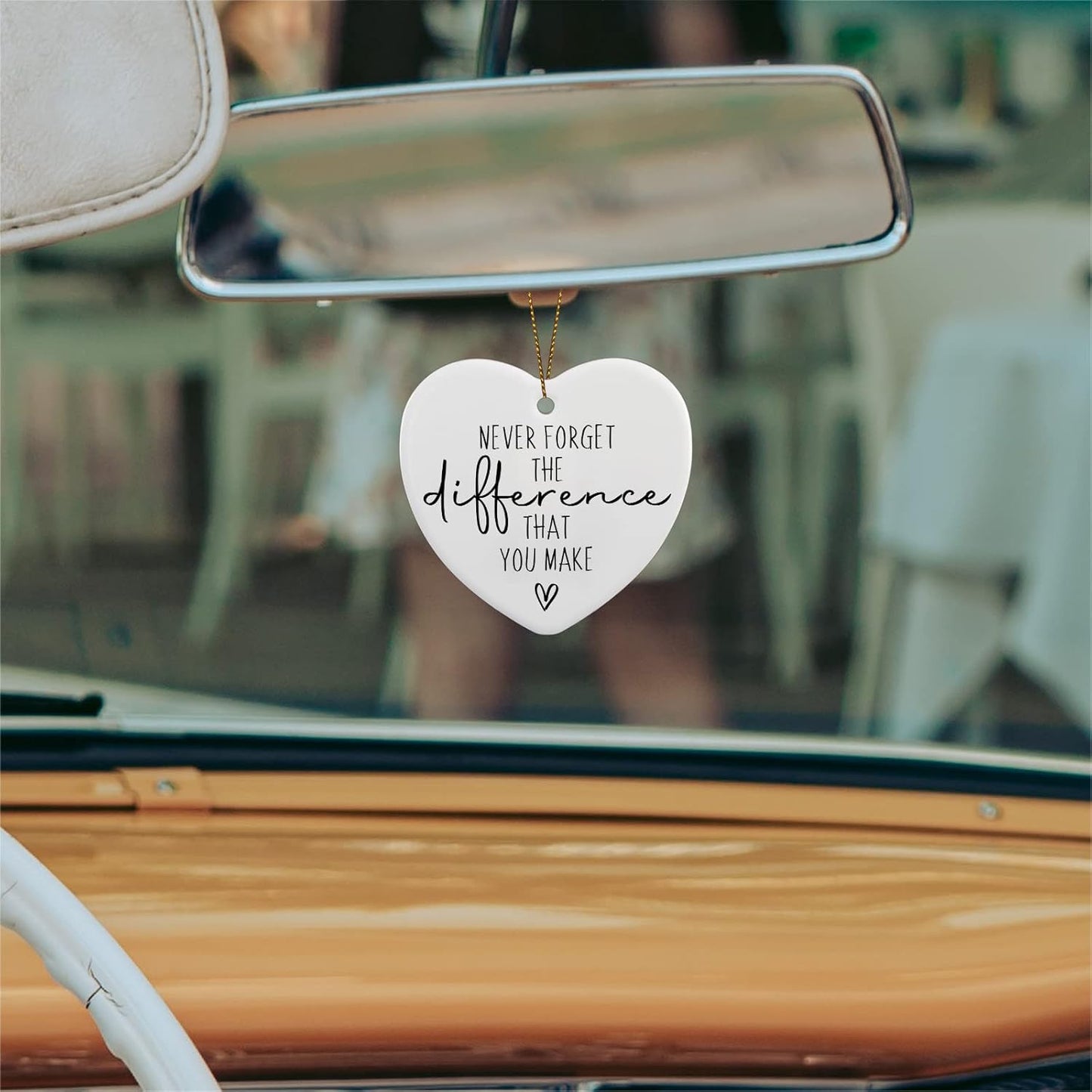 Thank You Gifts Never Forget The Difference That You Make Ceramic Ornament Keepsake Sign Heart Plaque Farewell Going Away Goodbye Appreciation Retirement Gifts for Women Men Coworker Boss Friend