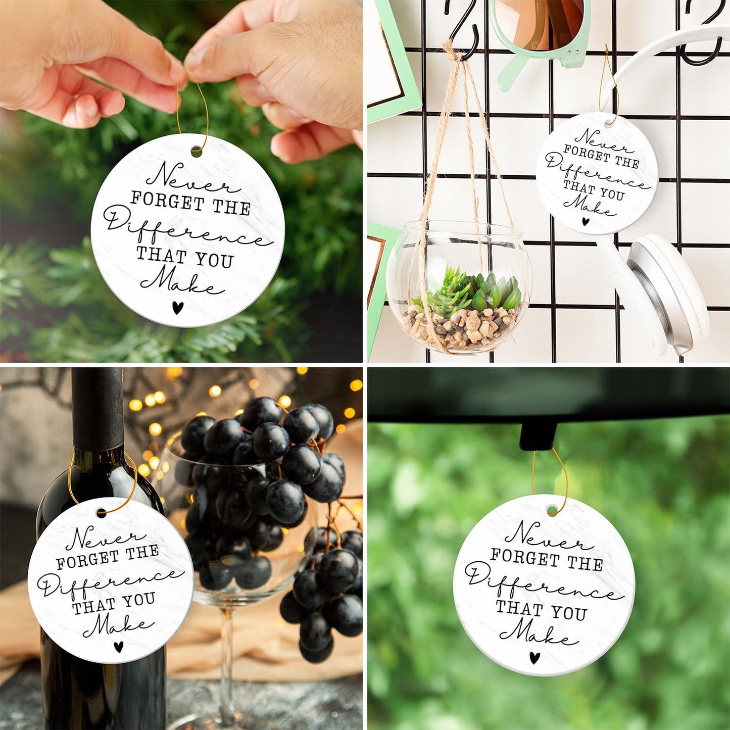 Thank You Gifts for Women Men - Teacher Appreciation Gifts - Appreciation Gift for Nurse Paraprofessional Principal Coworker Employee Counselor Boss - Retirement Farewell Going Away - Ceramic Ornament