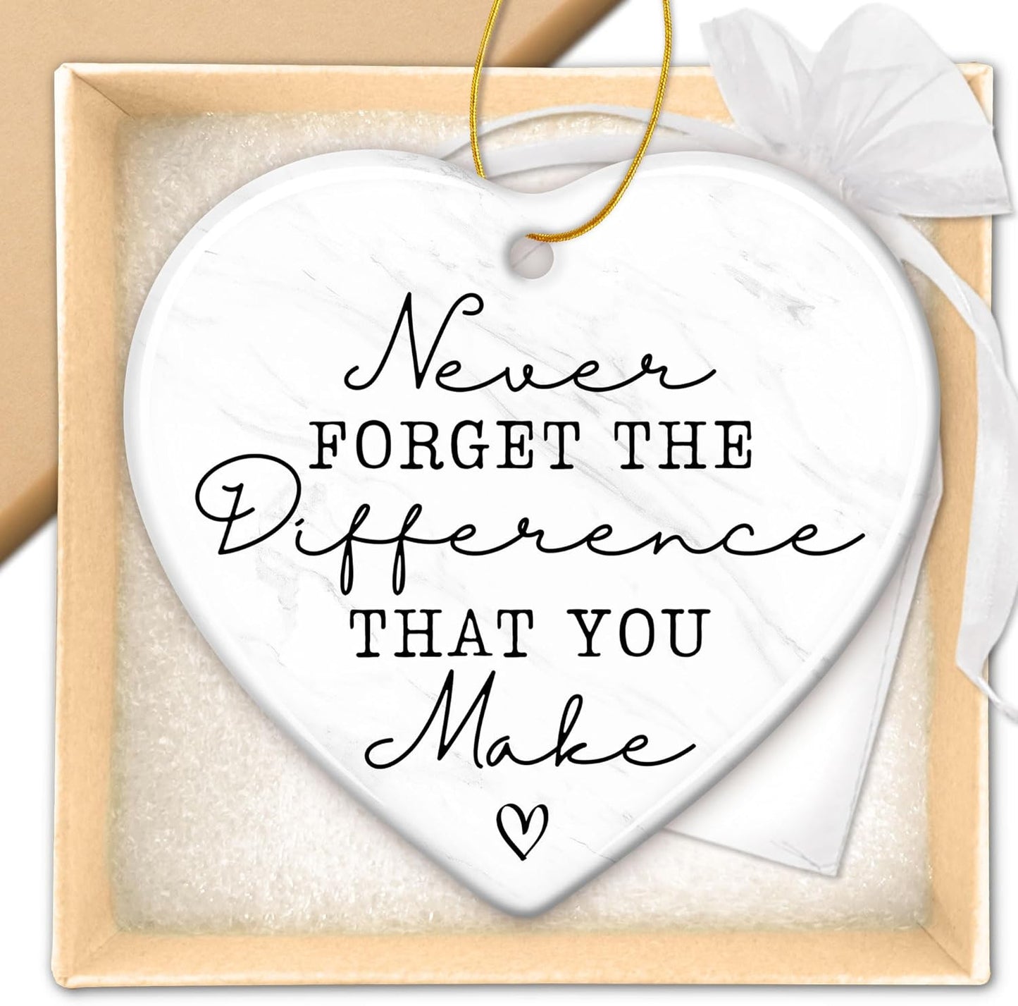 Thank You Gifts for Women Men - Teacher Appreciation Gifts - Appreciation Gift for Nurse Paraprofessional Principal Coworker Employee Counselor Boss - Retirement Farewell Going Away - Ceramic Ornament