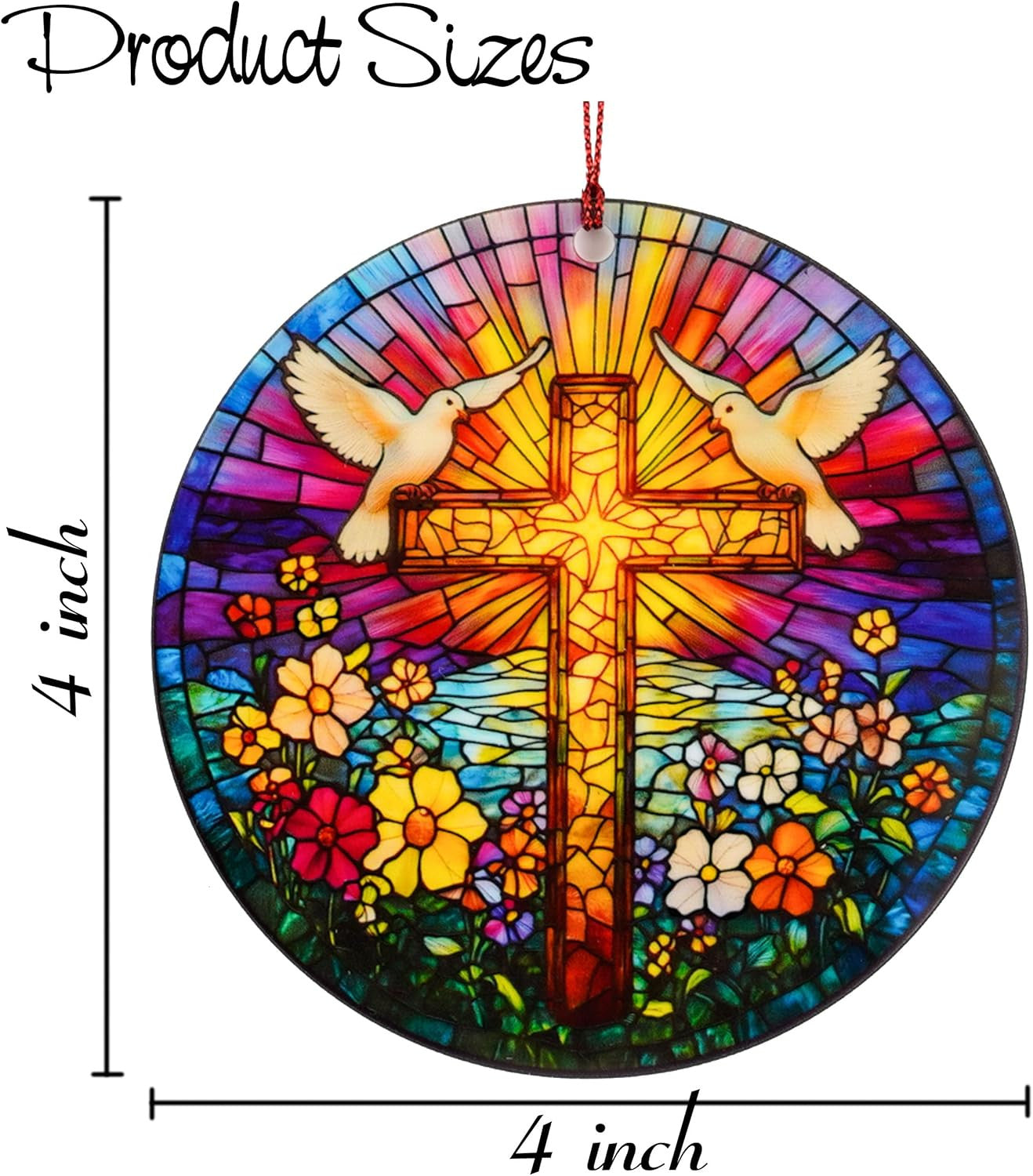 Cross Ornaments for Christmas Tree Suncatcher Effect, Christian Christmas Ornaments, Christian Gifts, Religious Gifts for Women, Jesus Christmas Decorations, Christian Christmas Decorations