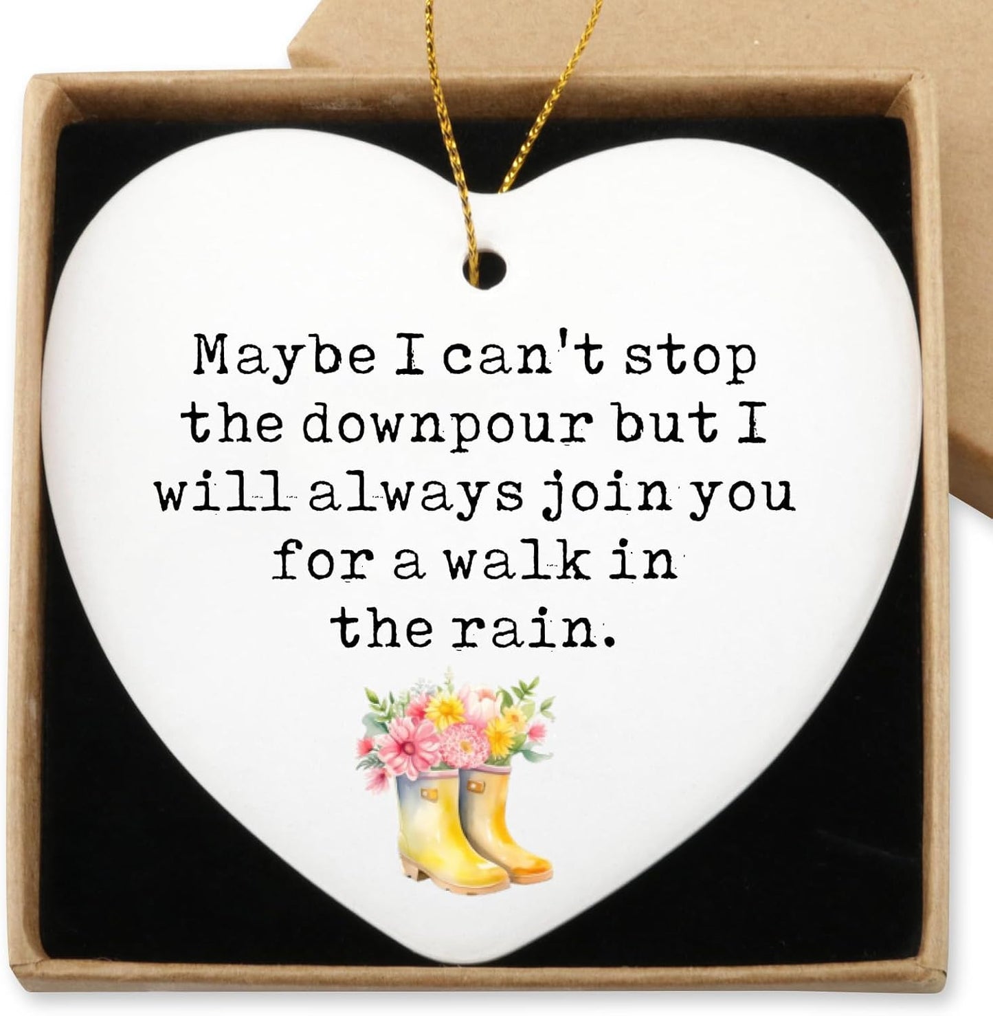 Inspirational Gifts for Women Sometimes Life Can Be Tough Hanging Ornament Thinking of You Gift Funny Birthday Encouragement Motivational Gifts for Sister Friend Christmas Ceramic Heart Keepsake