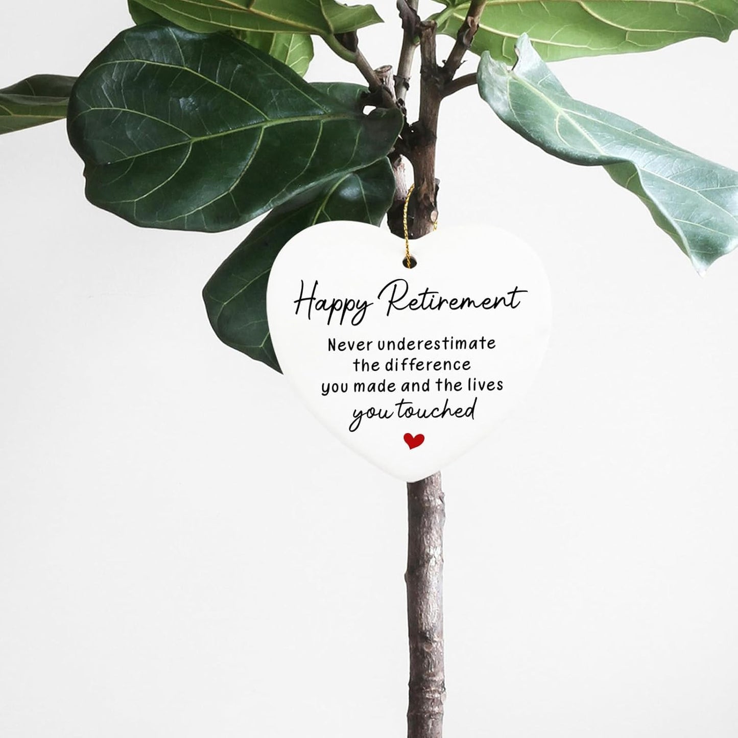 Funny Retirement Gifts for Women Never Underestimate The Difference You Made Hanging Ornament Happy Retirement Farewell Gift for Men Coworker Teacher Boss Nurse Christmas Tree Ceramic Heart Keepsake