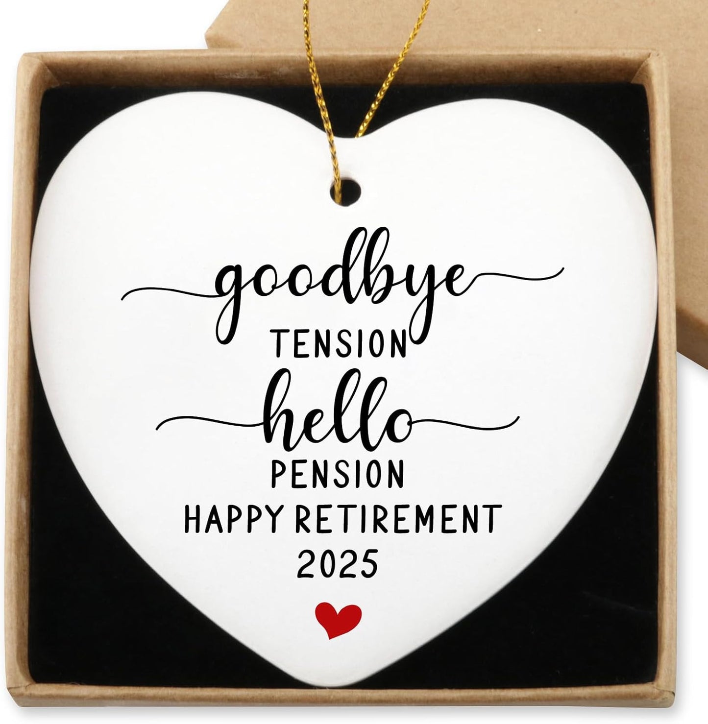 Funny Retirement Gifts for Women Never Underestimate The Difference You Made Hanging Ornament Happy Retirement Farewell Gift for Men Coworker Teacher Boss Nurse Christmas Tree Ceramic Heart Keepsake
