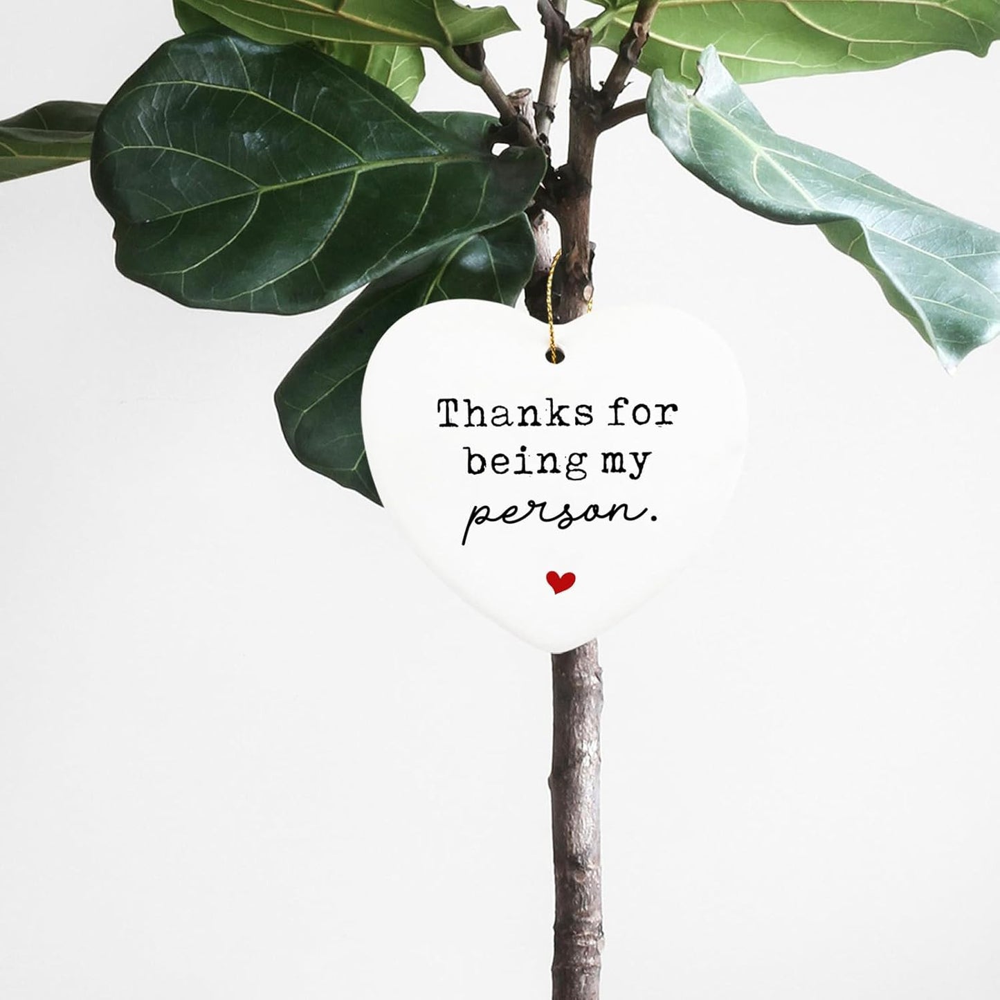 Anniversary Wedding Gifts for Wife Husband Hanging Ornament Thanks for Being My Person Gifts for Couple Valentines Day Birthday Christmas Ceramic Heart Keepsake Gift for Your Lover