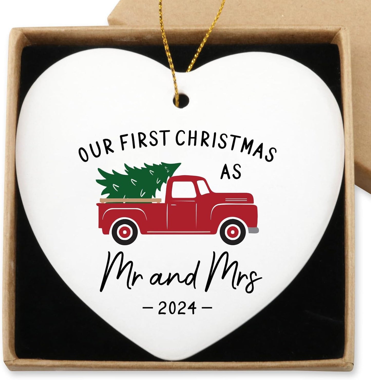 Anniversary Wedding Gifts for Wife Husband Hanging Ornament Thanks for Being My Person Gifts for Couple Valentines Day Birthday Christmas Ceramic Heart Keepsake Gift for Your Lover