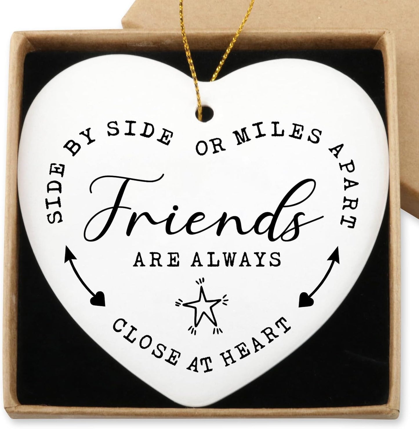 Soul Sister Gifts for Women Sisters are Like Stars Hanging Ornament Ceramic Heart Keepsake Christmas Birthday Gift for Sister Friends Female Long Distance from Sister