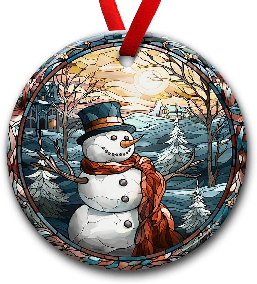 SOL VIBES Cardinal Memorial Ornament, Christmas Ceramic Ornaments, Remembrance Gift for Loss of Mom, Dad, Grandma, Grandpa, Sympathy Bereavement Condolences Gifts
