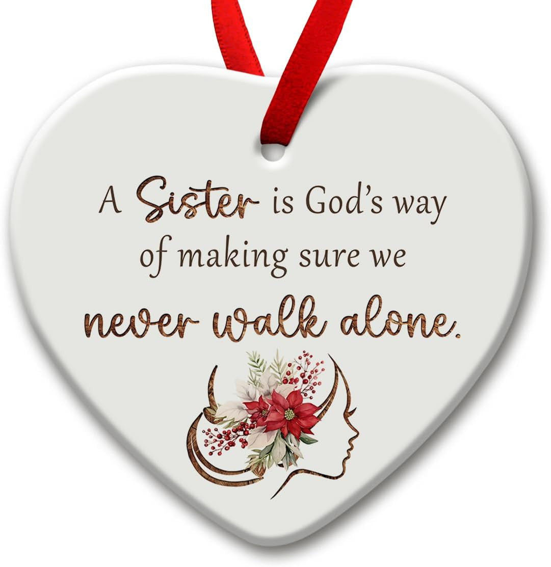 SOL VIBES Cardinal Memorial Ornament, Christmas Ceramic Ornaments, Remembrance Gift for Loss of Mom, Dad, Grandma, Grandpa, Sympathy Bereavement Condolences Gifts