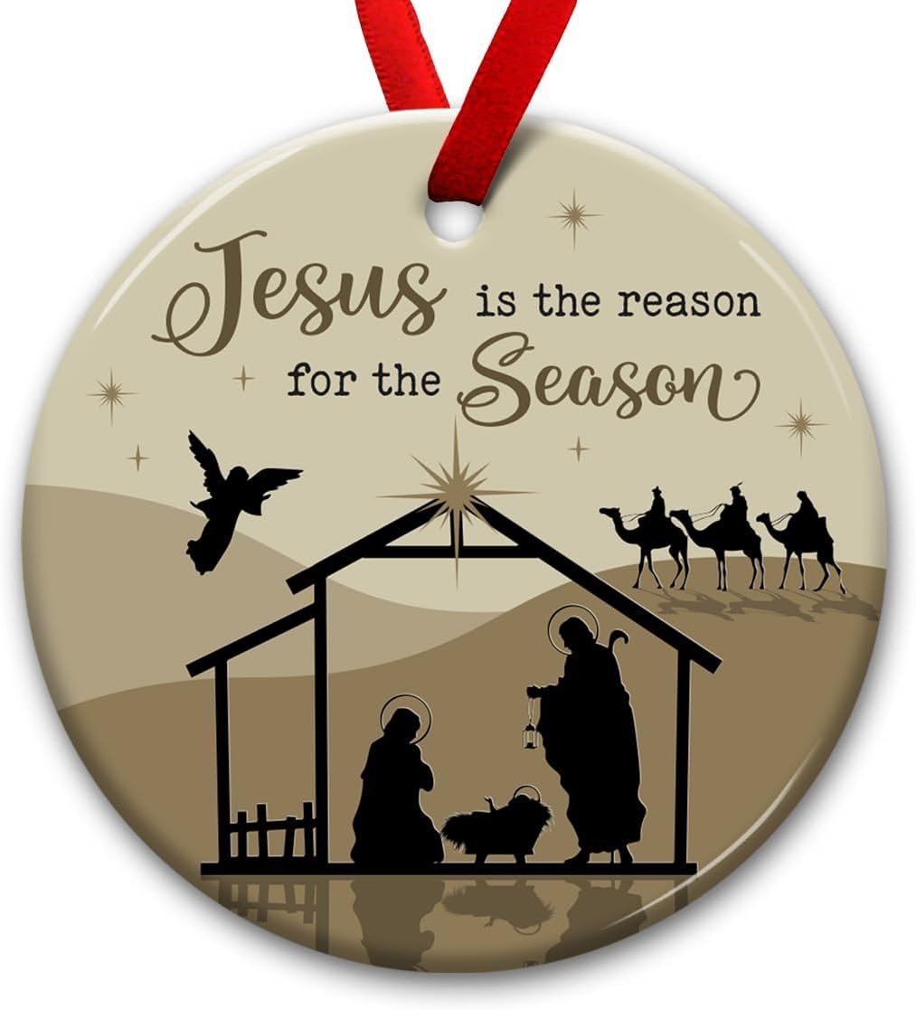 SOL VIBES Cardinal Memorial Ornament, Christmas Ceramic Ornaments, Remembrance Gift for Loss of Mom, Dad, Grandma, Grandpa, Sympathy Bereavement Condolences Gifts