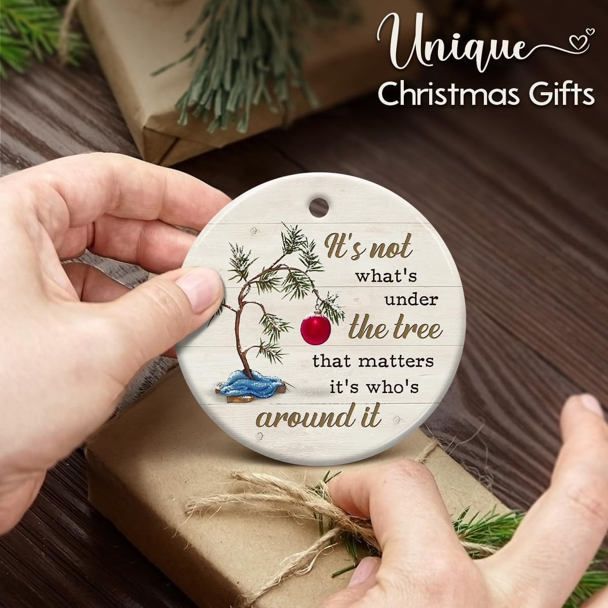 Christmas Ornaments, Inspirational Gifts for Xmas Hanging Decor - Ideal Gift for Family, Sister, Friends, Couples, Women & Men - Under Tree Christmas Decoration
