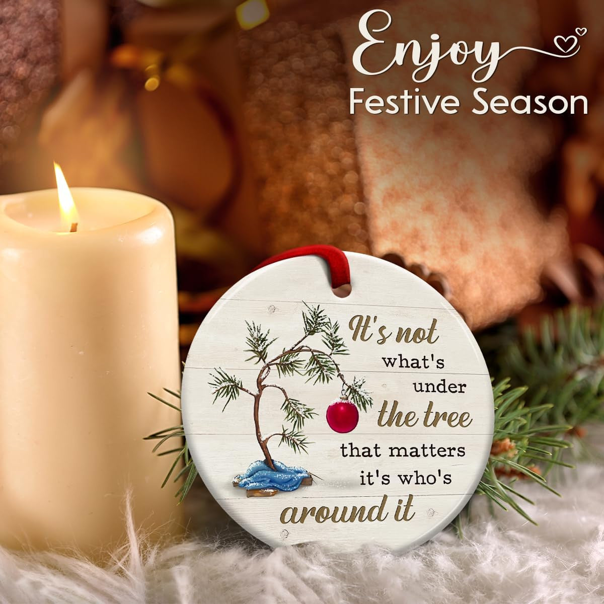 Christmas Ornaments, Inspirational Gifts for Xmas Hanging Decor - Ideal Gift for Family, Sister, Friends, Couples, Women & Men - Under Tree Christmas Decoration