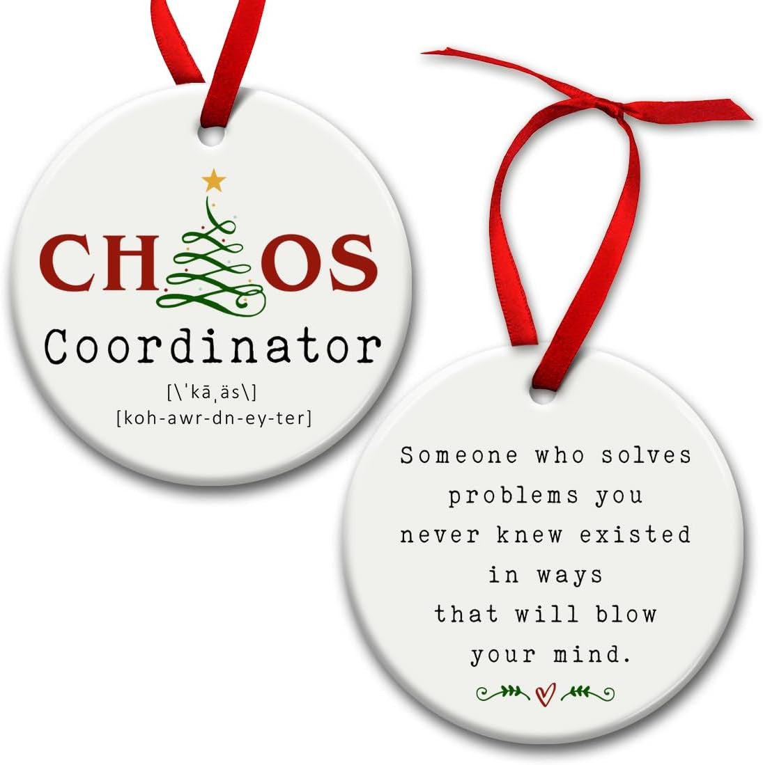 Christmas Ornaments, Inspirational Gifts for Xmas Hanging Decor - Ideal Gift for Family, Sister, Friends, Couples, Women & Men - Under Tree Christmas Decoration