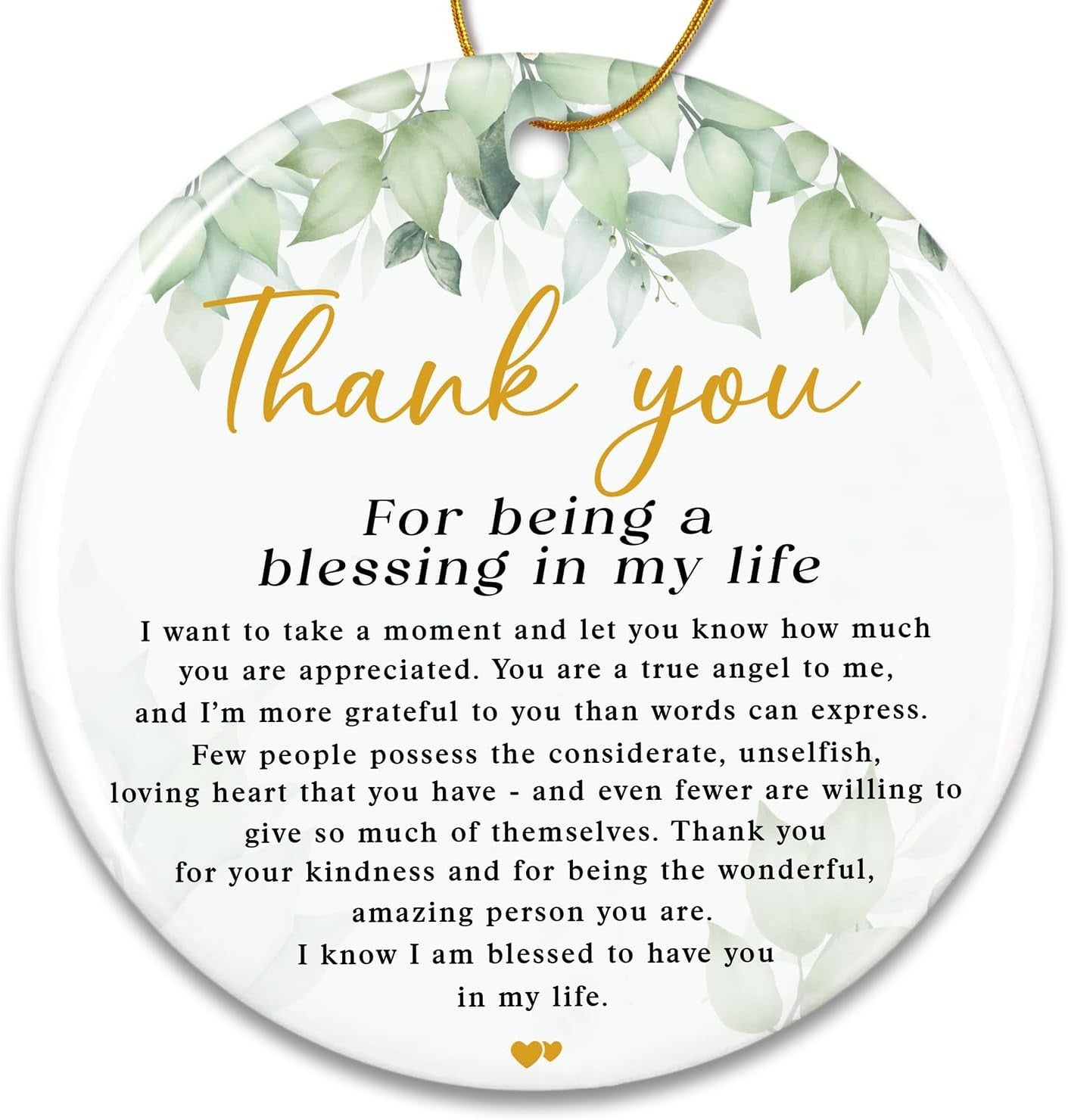 Thank You Gifts for Women Men - Appreciation Gift for Coworker Boss Teacher Nurse Mom Friend - Thanksgiving Day Gifts for Family - Being A Blessing in My Life - Ceramic Christmas Ornament 2025