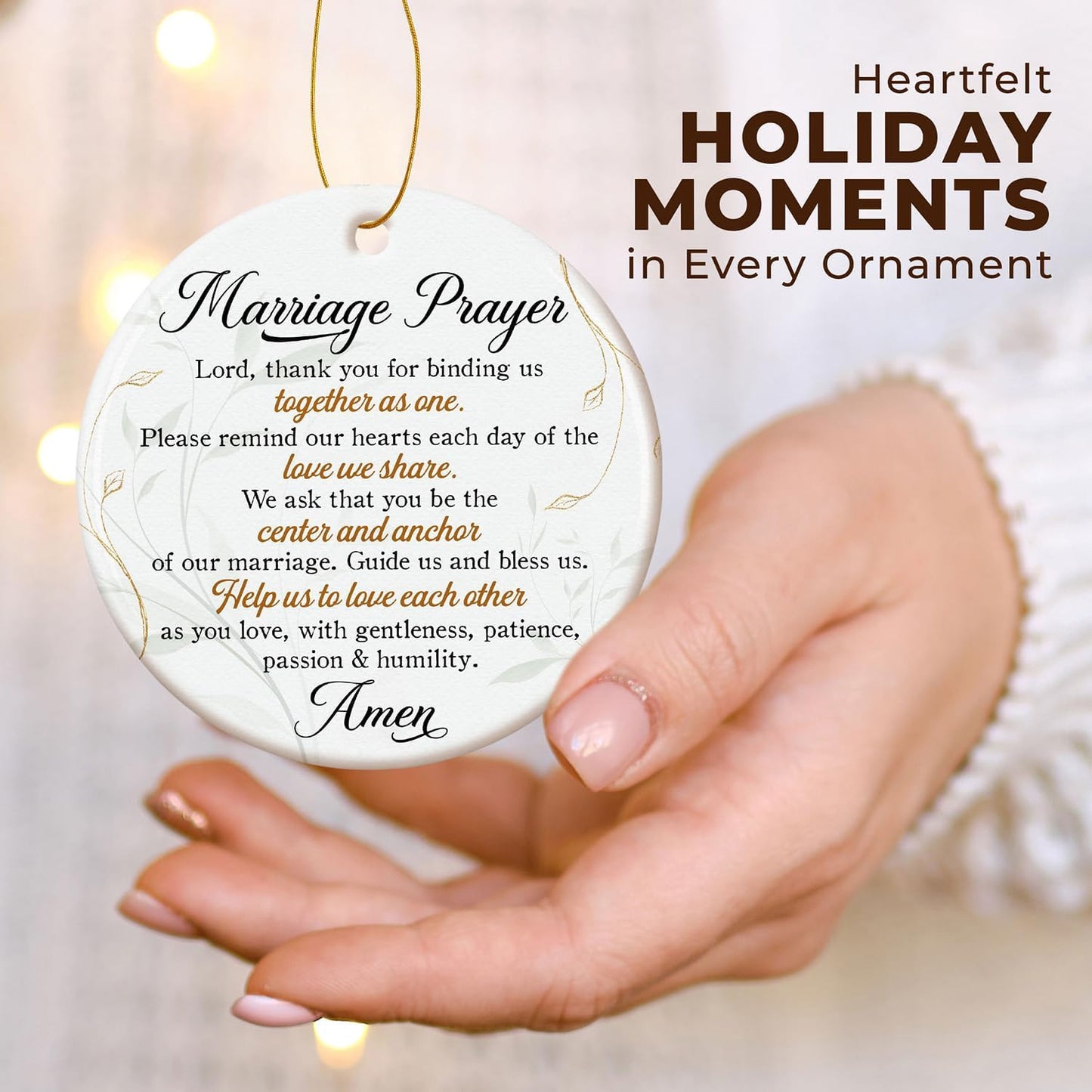 Christian Wedding Gifts for Couple 2025 - Marriage Prayer Religious Wedding Gift for Newlyweds, Married Couples Anniversary, Bride, Groom - Mr & Mrs Decor, Bridal Shower Gift - Ceramic Ornament