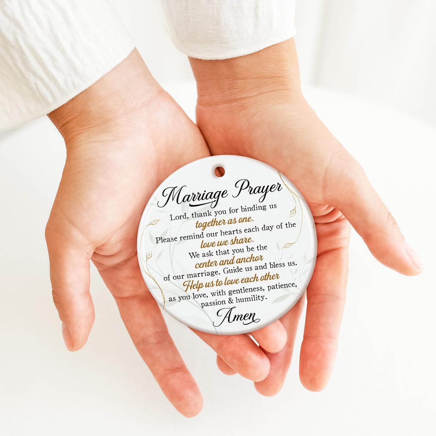 Christian Wedding Gifts for Couple 2025 - Marriage Prayer Religious Wedding Gift for Newlyweds, Married Couples Anniversary, Bride, Groom - Mr & Mrs Decor, Bridal Shower Gift - Ceramic Ornament