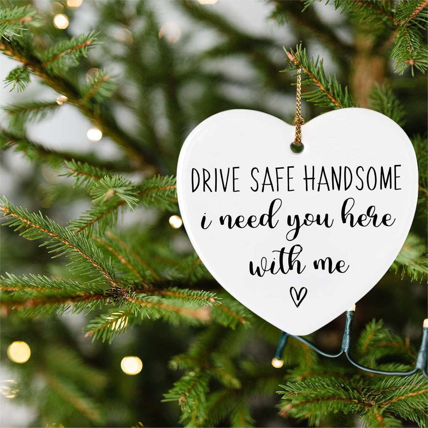 Drive Safe Ornament for Boyfriend Husband Son New Driver Gifts Ornament Keepsake Sign Heart Plaque Have Sun Drive Safe I Need You Here Valentines Gifts for Him Husband