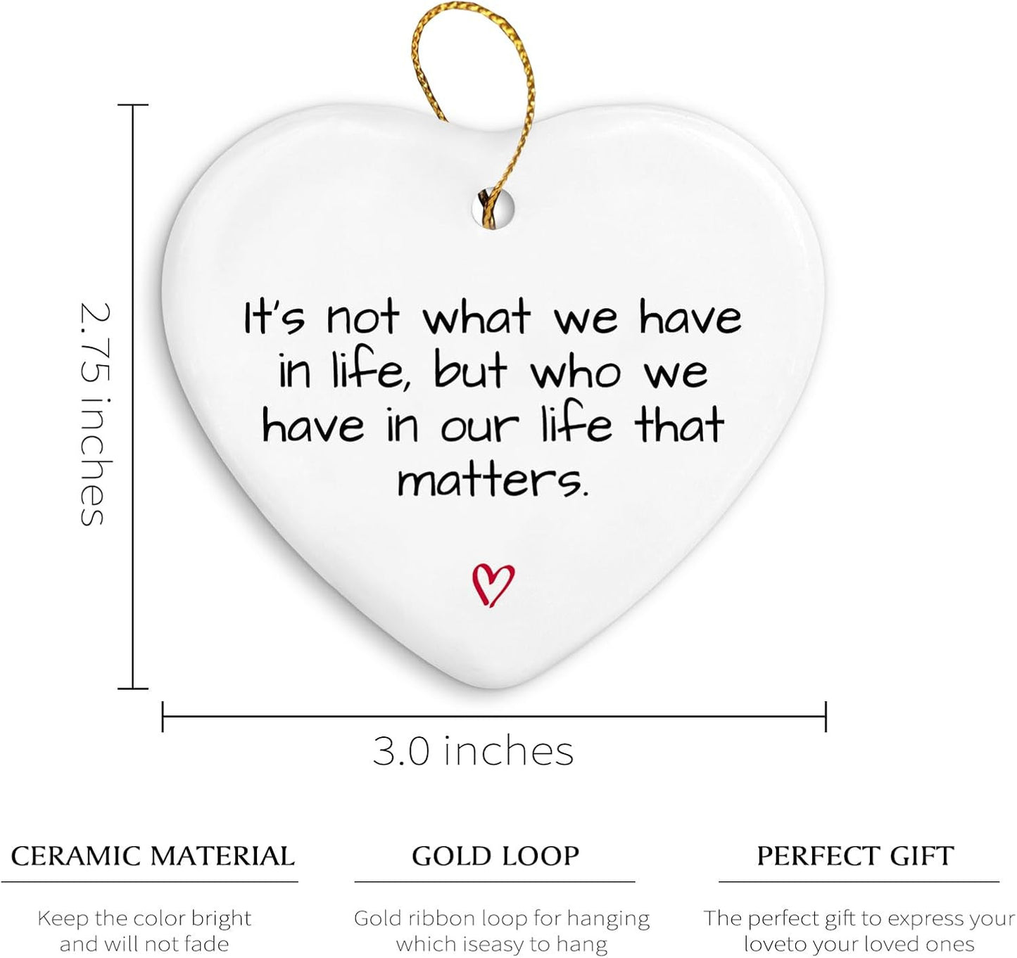 Inspirational Gifts for Women Men Christmas Ornament,Positive Motivational Christmas Ornament Gifts,White Christmas Ceramic Christmas Ornament Gifts,Hanging Ornaments