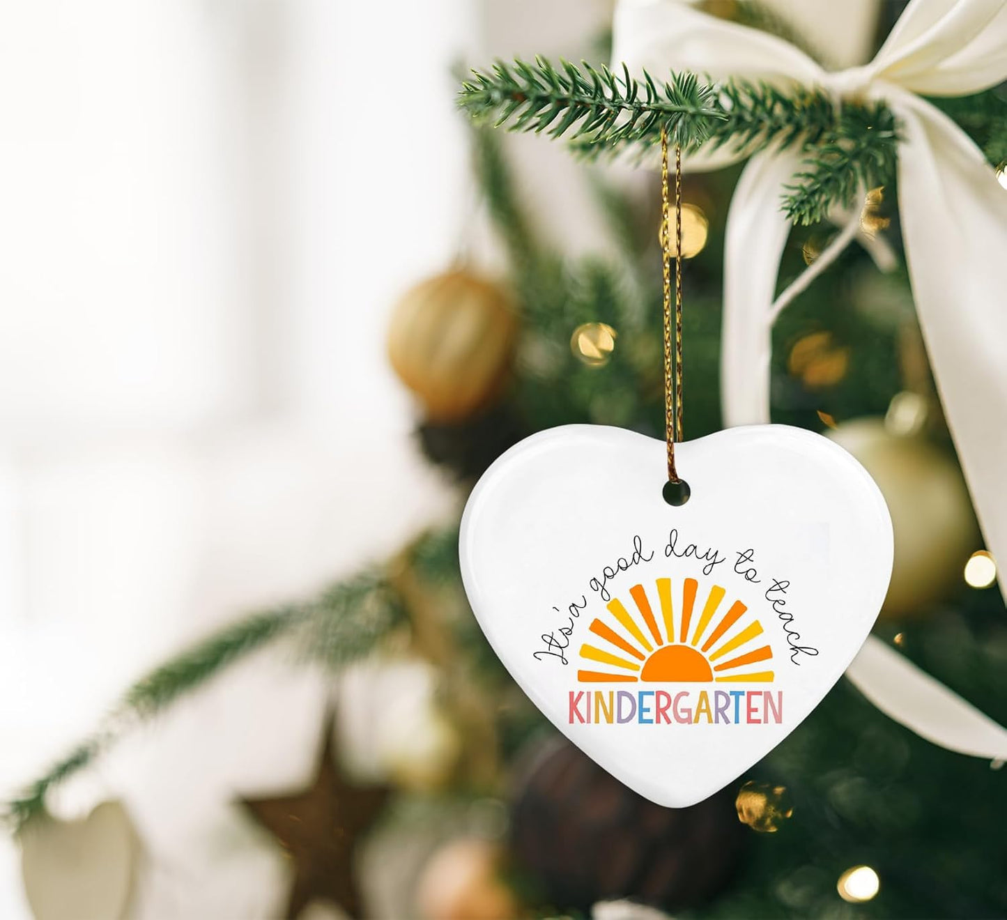 Teacher Appreciation Gifts,Teacher Gift for Women,Thank You Gifts from Students,It's a Good Day Ceramic Heart Keepsake Sign,Hanging Ornaments