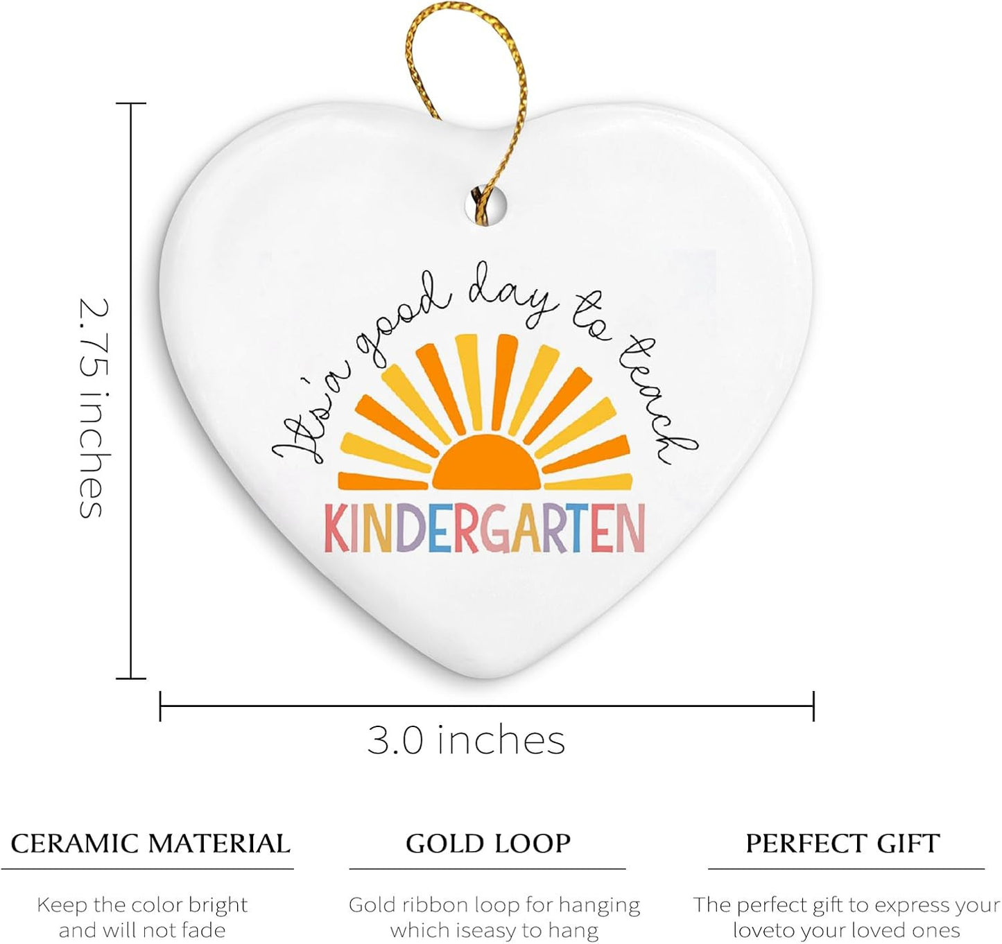 Teacher Appreciation Gifts,Teacher Gift for Women,Thank You Gifts from Students,It's a Good Day Ceramic Heart Keepsake Sign,Hanging Ornaments